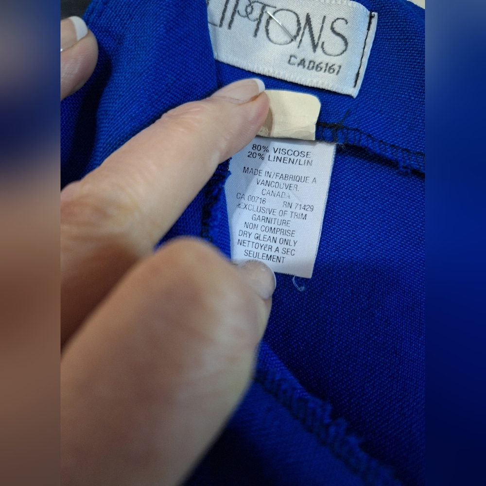 Vintage Liptons High Waist Wide Leg Pleated Shorts Culottes Blue Modern Size L - Picture 6 of 10